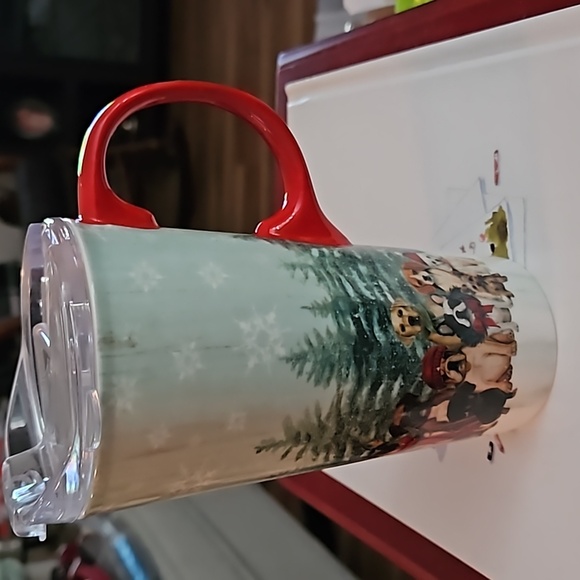 Cypress Home Ceramic Travel Mug Singing Dogs - Picture 1 of 5